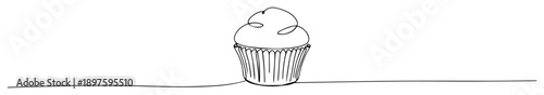 muffin dessert line art illustration