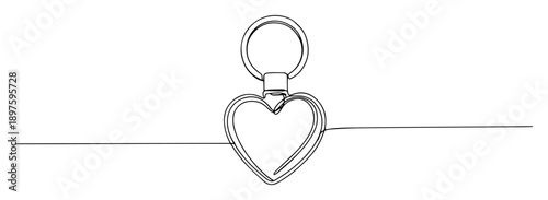 heart keychain line art romantic drawing