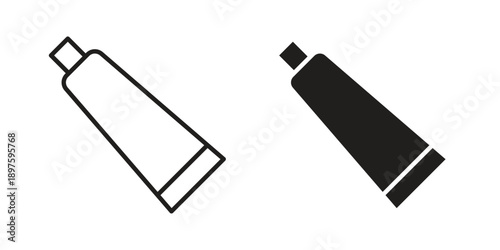 Toothpaste tube icon outline vector set. icon vector isolated on white background. EPS 10