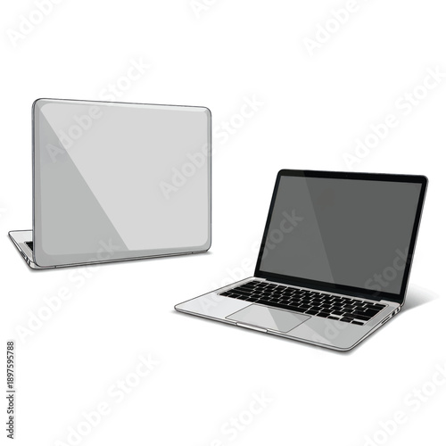 Two Portable Laptops Demonstrate Modern Technology on a Clean White Studio Background.