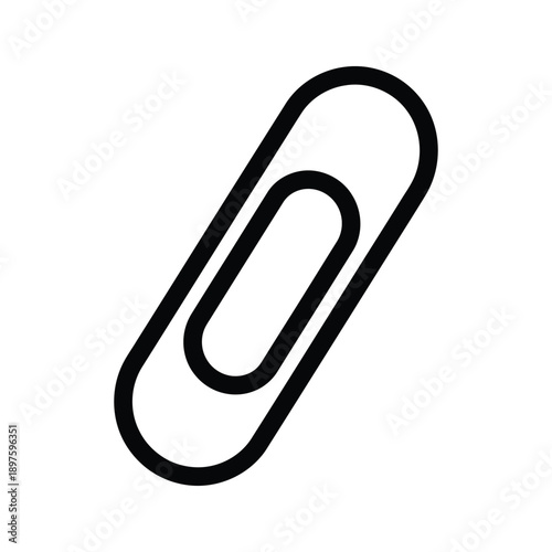 Black paperclip on white background