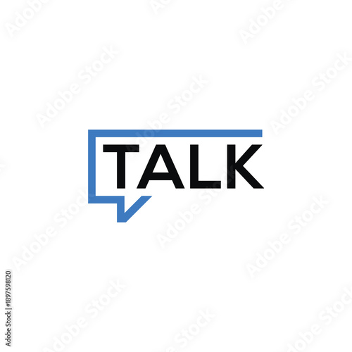 talk logo design, rectangle Sound bubbles graphic vector template
