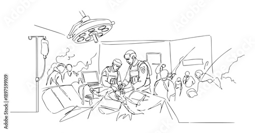 emergency battlefield operation in surgery room