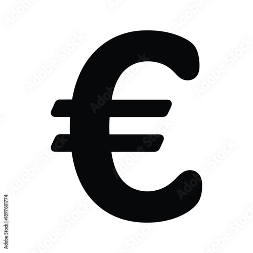 Euro currency symbol on white background
