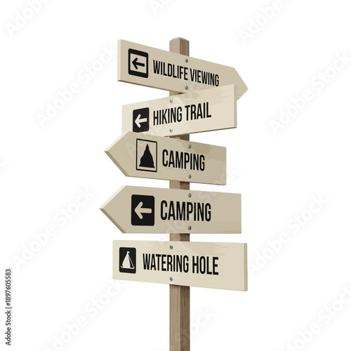 Directional Signpost Guiding Outdoor Adventures And Nature Exploration