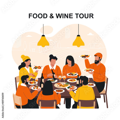 Diverse Group Enjoys Culinary Delights During Flavorful Gastronomy Experience