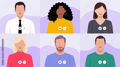 Diverse team video conferencing online virtual meeting from home office during coronavirus pandemic business colleagues communicating remotely webinar concept for presentation marketing advertising in