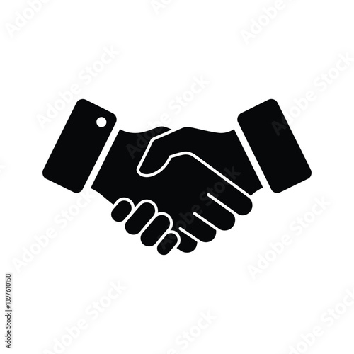 Handshake agreement on white background