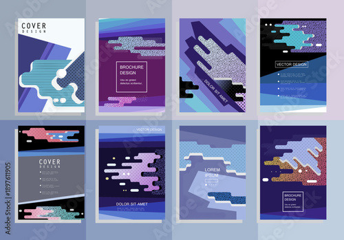 Minimal abstract vector illustration with modern color variations