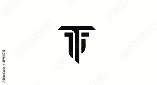 Minimalist Monogram Logo Mark with Bold T and F Lines for Brand Identity.