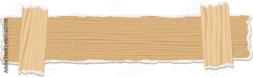 Rustic Wooden Banner with Torn Edges: A Versatile Design Element for Nature-Themed and Vintage Projects, Ideal for Invitations, Web Design, and Creative Marketing Campaigns