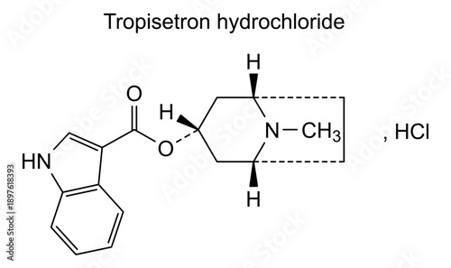 Tropisetron hydrochloride, chemical structure of tropisetron hydrochloride, drug substance