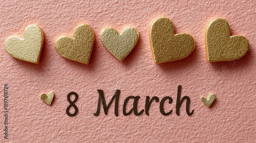Celebrating Women's Day on March 8 with hearts and simple designs