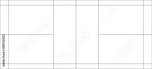 Technical vector illustration of a standard badminton court floor plan, featuring precise line markings for singles and doubles gameplay.