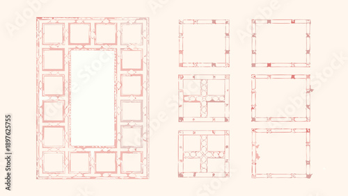 Wireframe website layout templates, UI kit or application design, for mockup or website development, vector