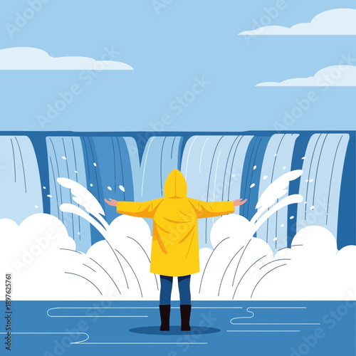 Embrace Nature's Power Feeling Freedom Amidst Cascading Waterfalls