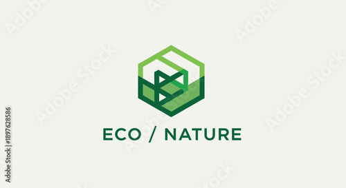 Geometric Emblem Illustrating Sustainable Practices and Ecological Awareness