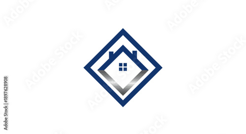 Geometric Home Symbol: Modern Design Representing Real Estate and Residential Property