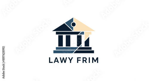 Geometric Law Firm Logo Design Depicting Modern Legal Services and Professionalism