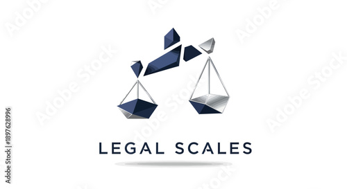 Geometric Law Scales Showing Legal Balance and Justice Symbolism In Illustration
