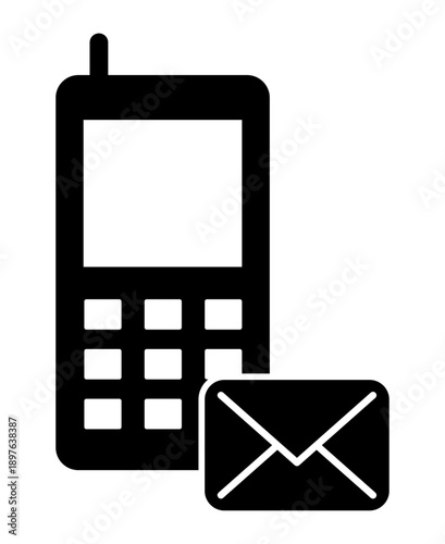 携帯電話とメールアイコン