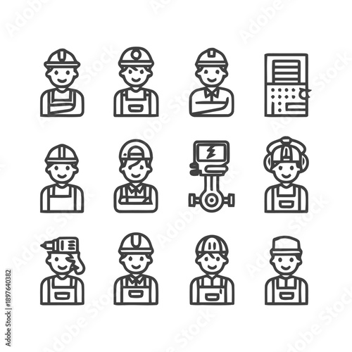 Construction Workers and Engineers: A Diverse Collection of Professionals.