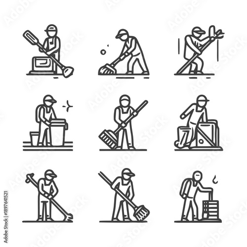 Cleaning and Maintenance Icon Set: A Comprehensive Collection.