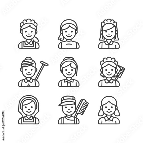 Collection of Cleaning Service Icons: A Diverse Set.
