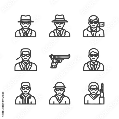 Spy Icons: A Collection of Secret Agent Illustrations.