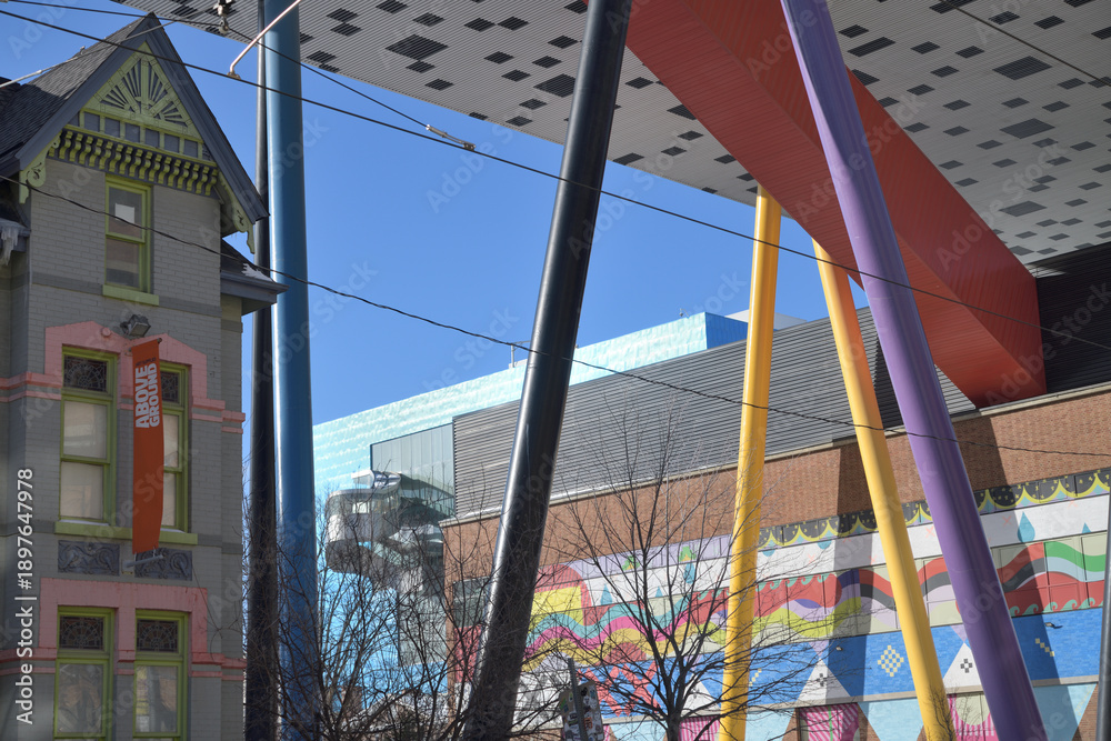 Fototapeta premium Sharp Centre for Design at OCADU designed by Will Alsop and Above Ground Art Supplies at 74 McCaul St, Toronto