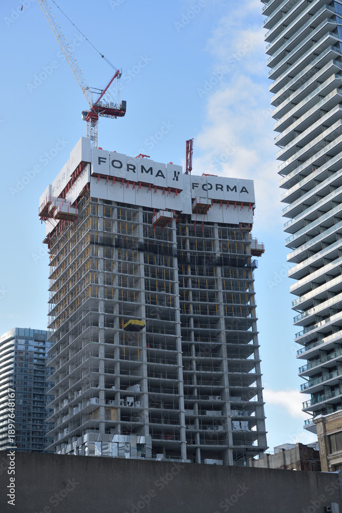 Obraz premium FORMA condos under construction in Toronto