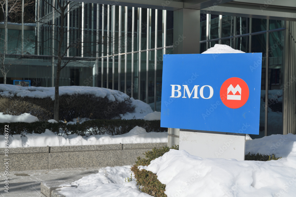 Fototapeta premium sign outside BMO Bank of Montreal at 200 King St W, Toronto