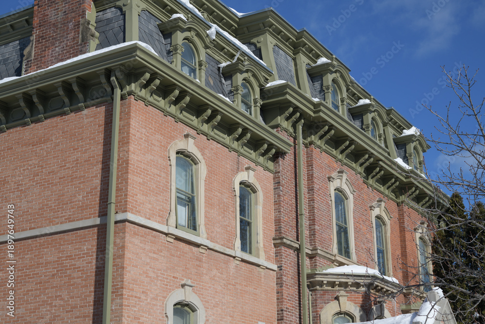 Obraz premium south facing wall of George Brown House, 186 Beverley (at Baldwin), designed by William Irving and Edward Hutchings, 1874-1876, Second Empire Style, Toronto