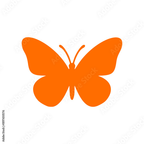 Simple butterfly silhouette icon, vector SVG