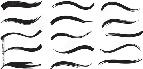 Smooth Flow Brush Line Vector