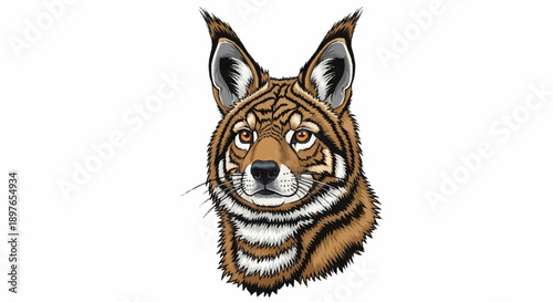 Illustration of a Lynx head with distinctive ear tufts.