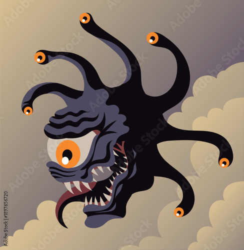 beholder fantasy rpg monster with multiple eyes