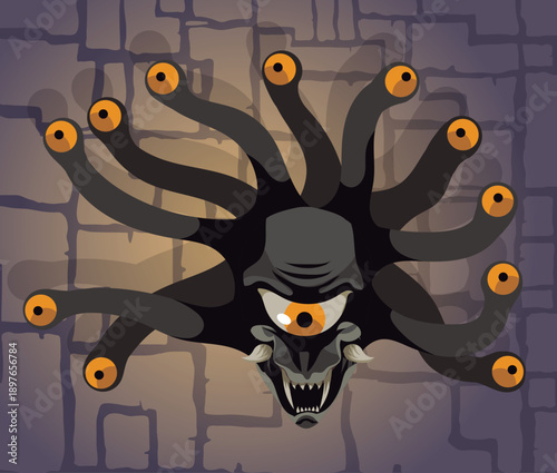 beholder fantasy rpg monster with multiple eyes