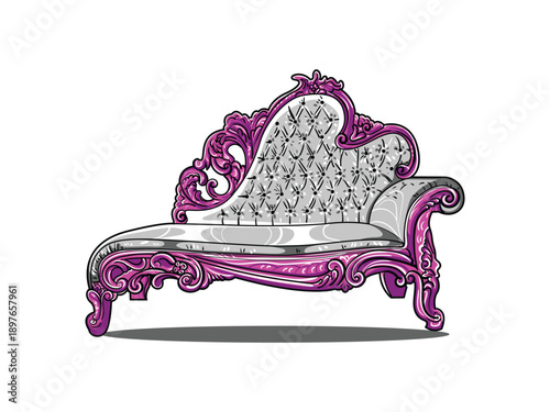 Bild auf Leinwand Elegant and Very Comfortable Sofa Chair Vector Design in Purple
