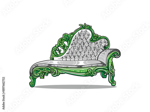 Foto Elegant and Very Comfortable Sofa Chair Vector Design in Green Color