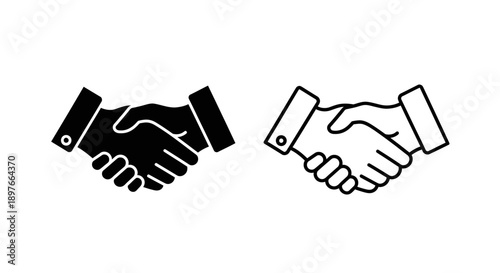 Handshake symbol, business agreement and partnership icon