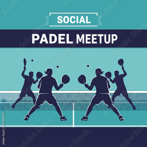 Active Padel Tennis Players Engaging In A Social Court Match