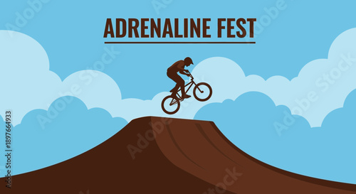 Adrenaline Fest Depicts Silhouette of Biker in Mid-Air Performing a BMX Stunt in Style