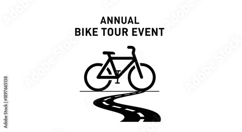Annual Bicycle Tour Event Graphic Design And Iconic Bicycle Symbol