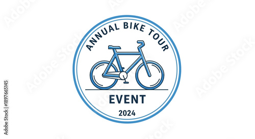 Annual Bike Tour Event Logo Design for 2024 Perfect Cycling Recreation and Celebration
