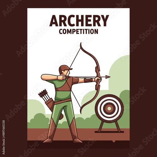 Archery Competition Sport Event Illustration Vector Graphic