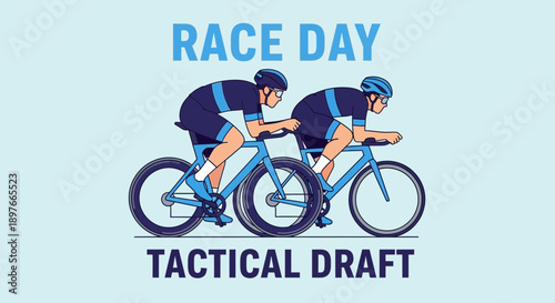 Athletic Cyclists Engage In Tactical Draft On Race Day