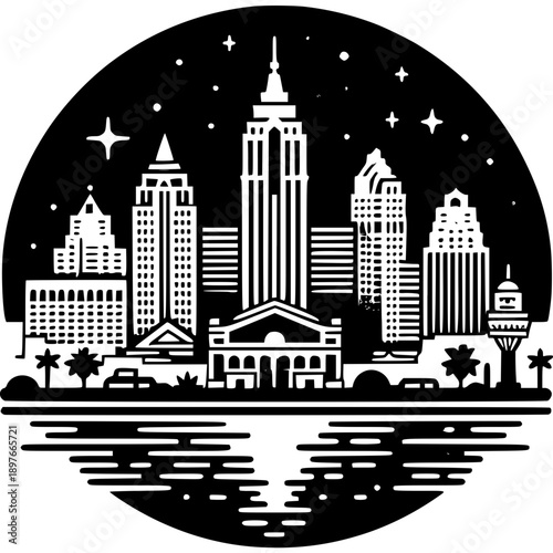 Photography Las Vegas Skyline Vector Icon