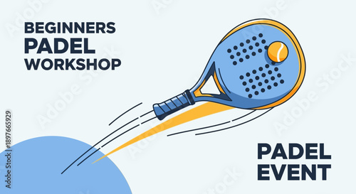 Beginners Padel Workshop And Event Graphic Illustration