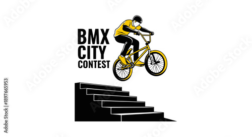 BMX City Contest Thrills Dynamic Bicycle Stunts Over Stairs